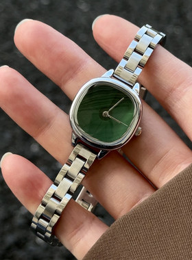 伴朵简约钢带方糖石英女表