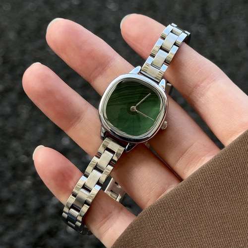 伴朵简约钢带方糖石英女表