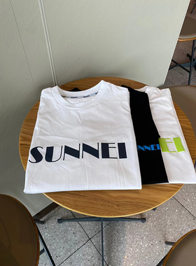 2024夏季新款sunnei大小字母logo短半袖T体恤白百何井柏然同款