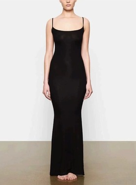 skims卡戴珊修紧身收腰包臀长款鱼尾连衣裙易梦玲虞书欣同款显瘦