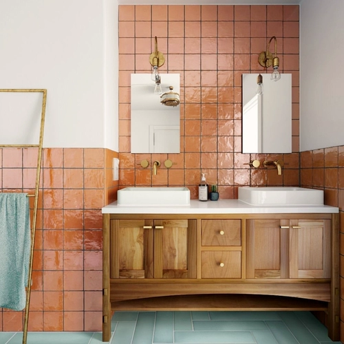 Qijun Garden Orange Moroccan Wind Brick Restro ручной глазур