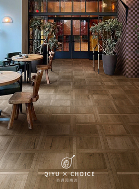 美式复古客餐厅木纹砖600x1200原木色咖色防滑地砖瓷砖民宿卧室