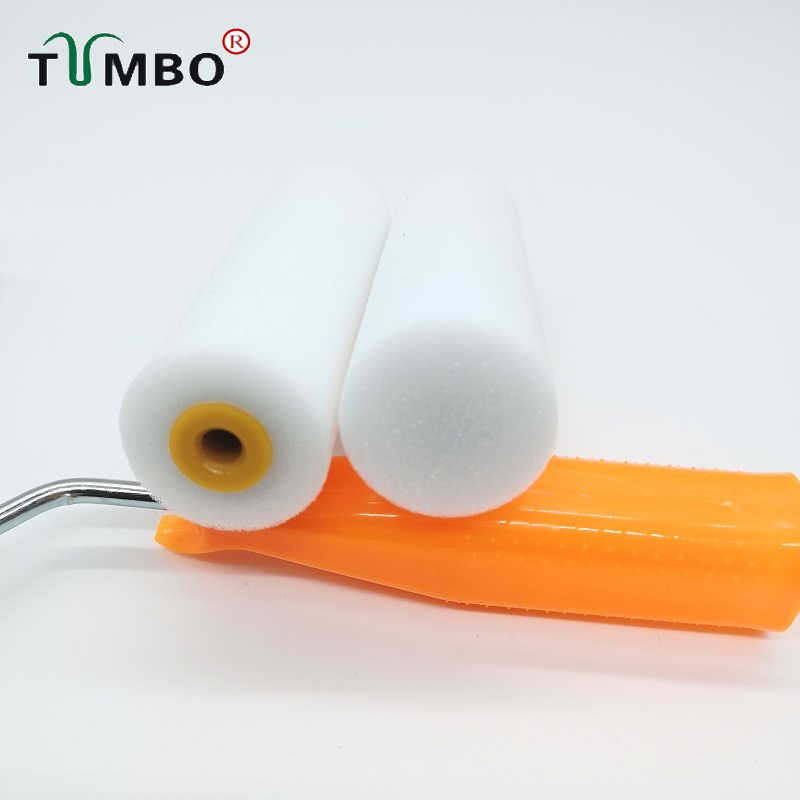 工厂直销4寸平头水性海绵滚筒刷小滚芯修边刷墙补漆绘画涂刷工具