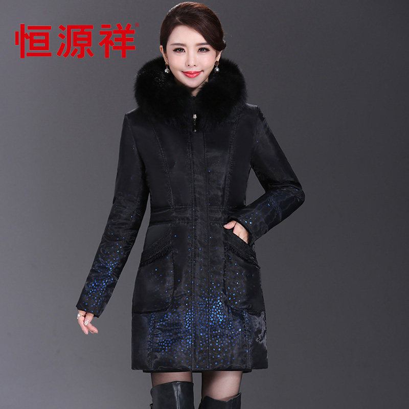 中老年妈妈装中长款羽绒服