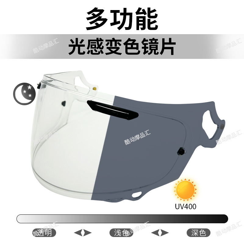 適用于arairx7x變色鏡片neo xd cross5拉力盔極光電鍍變色風(fēng)鏡