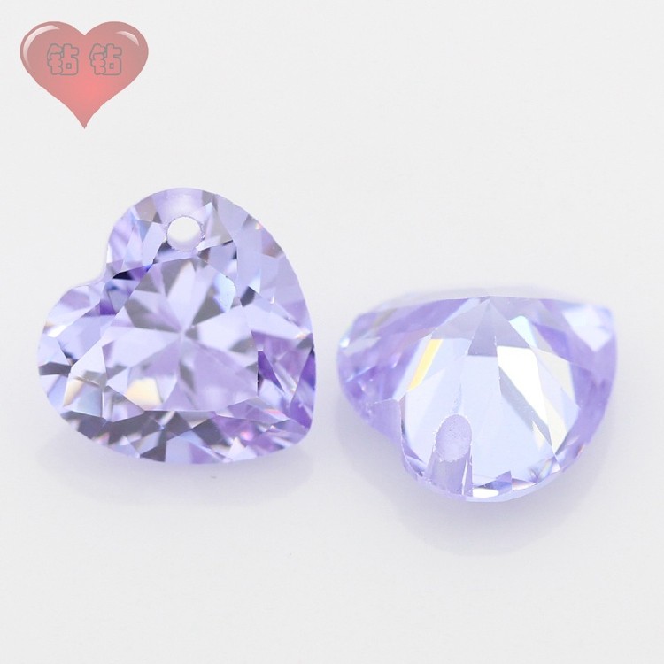 裸石桃心形蓝色镶嵌耳夹戒面