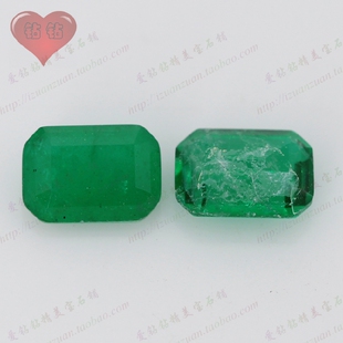仿哥伦比亚祖母绿长方形倒角车平 祖母绿切割人造绿宝石吊坠饰品