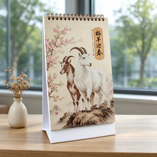高档盒装典藏精品文化桌面日历2027羊年企业广告台历现货批发定制