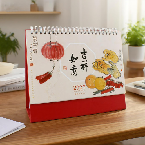 2027羊年经典国际版假期桌面广告城市风光小台历日历现货批发定制