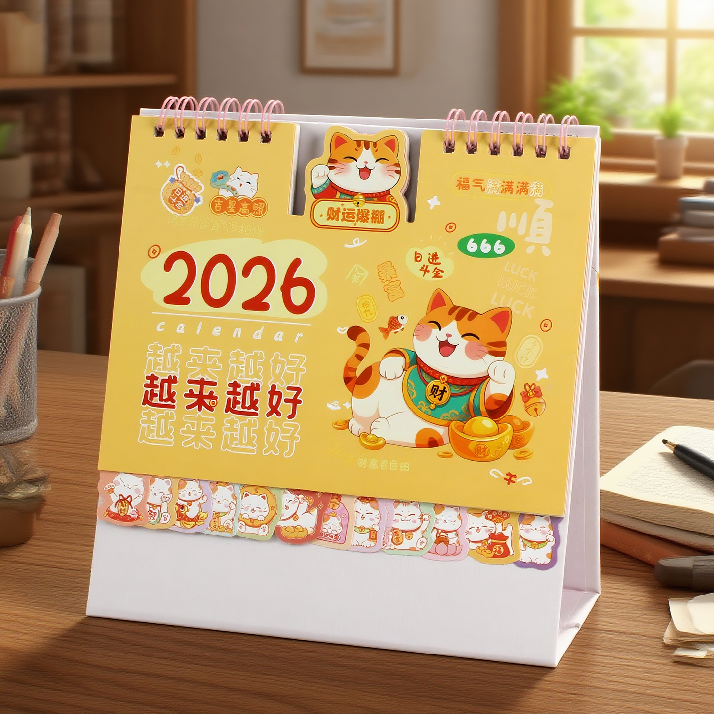 2026马年卡通可爱日历本广告定制
