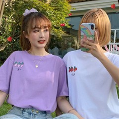 Small, fresh and lovely young print loose student bottomed Short Sleeve T-Shirt Top