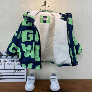 男童外套冬装2025新款儿童洋气加绒加厚中长款风衣中大童韩版潮