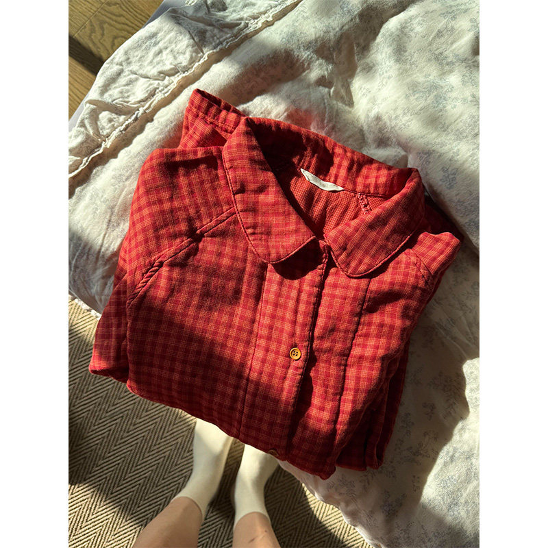 ins风少女复古格纹长袖睡衣女春秋款新款家居服大码长裤套装外穿,女士内衣/男士内衣/家居服,睡衣/家居服套装,淘宝优惠券,粉丝福利购,淘宝优惠卷