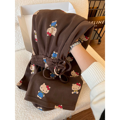 少女加厚德绒休闲睡裤女秋冬季