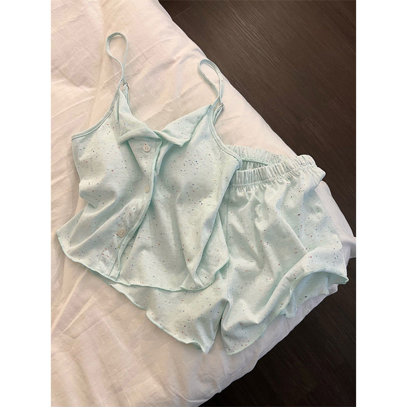 小清新薄荷绿纯欲吊带睡衣女春夏季网红风新款家居服少女短裤套装,女士内衣/男士内衣/家居服,睡衣/家居服套装,淘宝优惠券,粉丝福利购,淘宝优惠卷