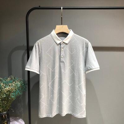 男士夏季花纹短袖翻领POLO衫