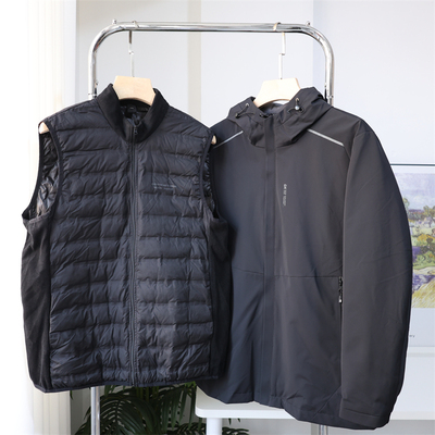 连帽秋冬直筒可脱卸内胆夹克