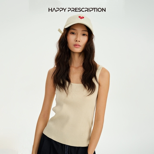 Happy Prescription 快乐药方三色针织肌理感U领背心