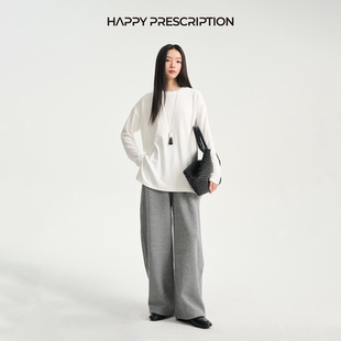 HappyHappy Prescription 百搭基础款白色宽松大T恤内搭纯棉上衣