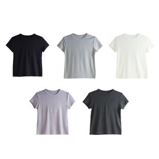 Happy Prescription 经典正肩圆领短袖T女羊毛棉混纺多色百搭叠穿