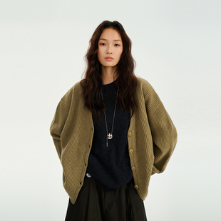 Happy Prescription 快乐药方100%羊毛坑条肌理感毛衣开衫