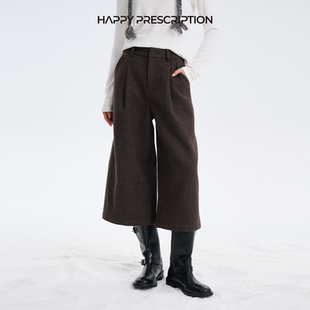 cleanfit七分短西裤 千鸟格TR棕色格纹裤 百搭 Prescription Happy