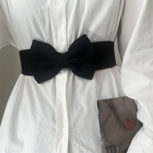 连衣裙弹力松紧腰封女士束腰 百搭衬衫 蝴蝶结腰带女配裙子装 饰夏季