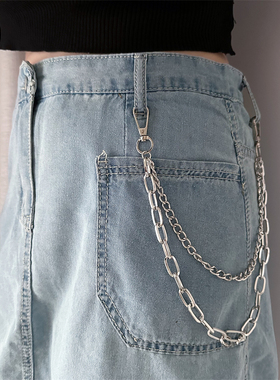 潮流嘻哈金属裤链配饰男女百搭jk腰链挂链装饰牛仔裤子朋克风摇滚