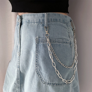 饰牛仔裤 子朋克风摇滚 链配饰男女百搭jk腰链挂链装 潮流嘻哈金属裤