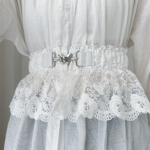 高级感法式 时尚 潮流连衣裙收腰腰封韩版 蕾丝腰带女配裙子网红同款