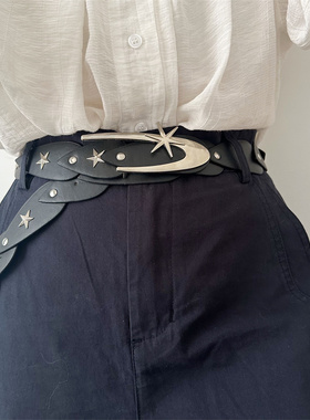 韩版新款复古皮带女配裙子百搭民族风铆钉装饰配牛仔裤个性腰带潮