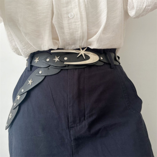 个性 韩版 饰配牛仔裤 复古皮带女配裙子百搭民族风铆钉装 腰带潮 新款