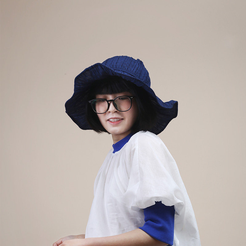 织布云麻麻原创设计亚麻遮阳帽防晒帽子百搭小清新盆帽易收纳Y150