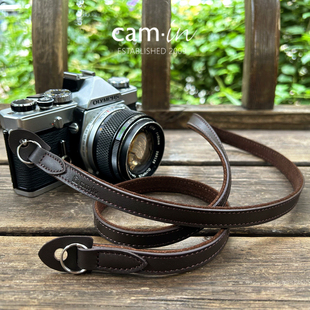 cam in手工复古牛皮微单相机背带挂脖肩带适用于徕卡索尼富士XT50