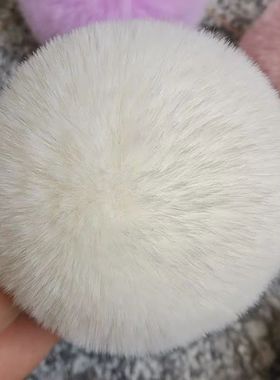 兔子尾巴别针真毛超大10CM仿貉子毛球手工帽子上的毛球狐狸毛球配