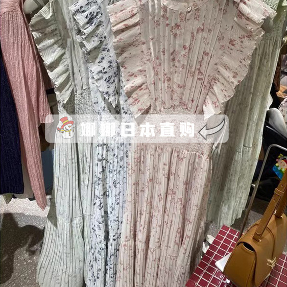 日本代购SNIDEL新品春夏立领碎花荷叶边小飞袖连衣裙女SWFO251073图片