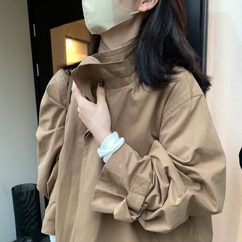 英伦风风衣女春设计感小众长款大衣小个子宽松薄款时尚外套