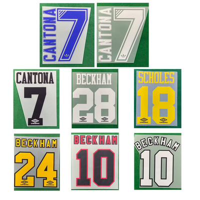 89-97曼联印字10号贝克汉姆7号坎通纳基恩吉格斯热转印印号印字