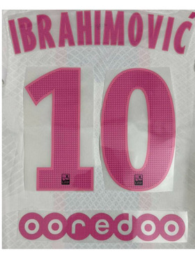 2014-2015巴黎10号伊布印字#10 IBRAHIMOVIC Nameset