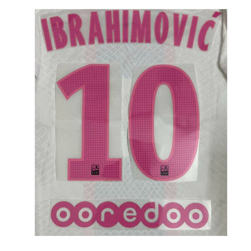 2014-2015巴黎10号伊布印字#10 IBRAHIMOVIC Nameset