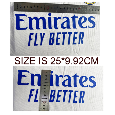 2122皇马球衣赞助Emirates Fly Better热转印印字印号