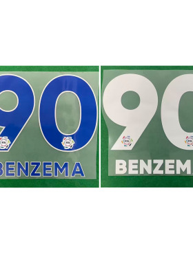 25-26新月印字主客场90号本泽马#90 BENZEMA Nameset热转印印号