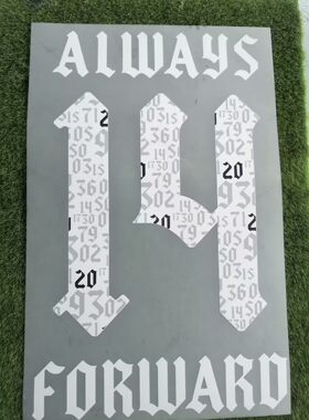 阿森纳14冠印号ALWAY FORWARD热转印足球烫画印号