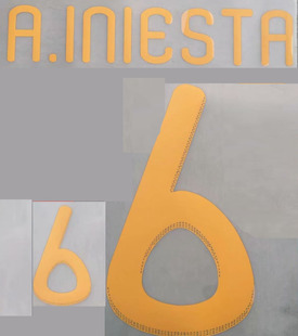 2010西班牙伊涅斯塔印字#6 A.INIESTA Nameset热转印印号