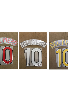 尤文印字10号皮耶罗印号#10 DEL PIERO Nameset 2006-2007赛季