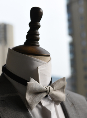 merlin礼服蝴蝶结领结银灰日本织格高品质煲呔西欧聚会伴郎礼物