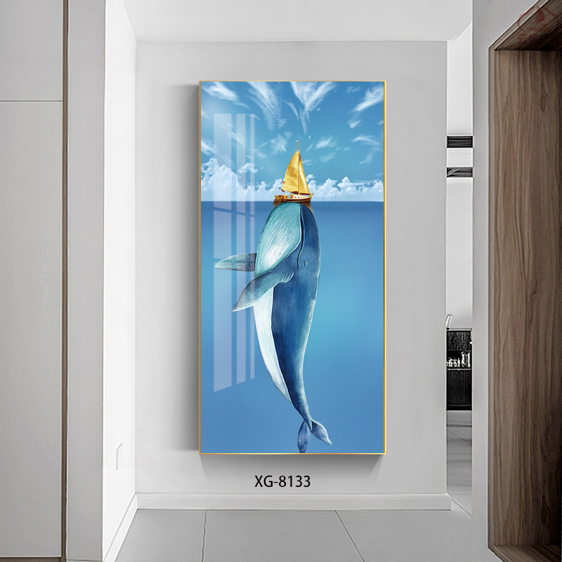家庭装修玄关背景墙墙画喷绘印刷壁画挂画现代简约唯美复古装饰画