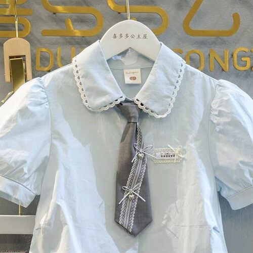 女童夏款套装2026新款中大童夏季洋气网红学院风衬衣百折裙两件套