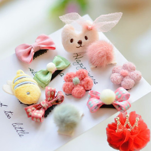 新款韩国儿童发夹手工大红纱皇冠宝宝胎毛夹幼儿小梳夹婴儿汗毛夹