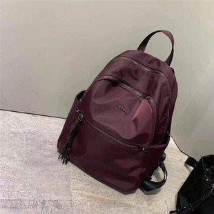 欧洲站2026可可妃定制韩版防水牛津布配真皮休闲百搭女士旅行背包